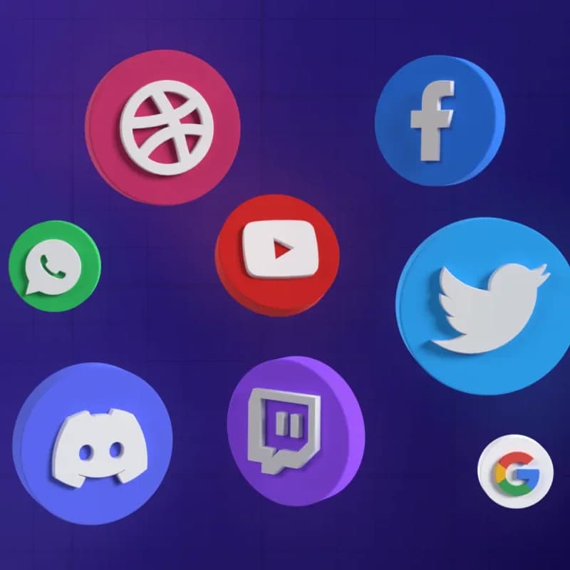 Social media — 3D icons