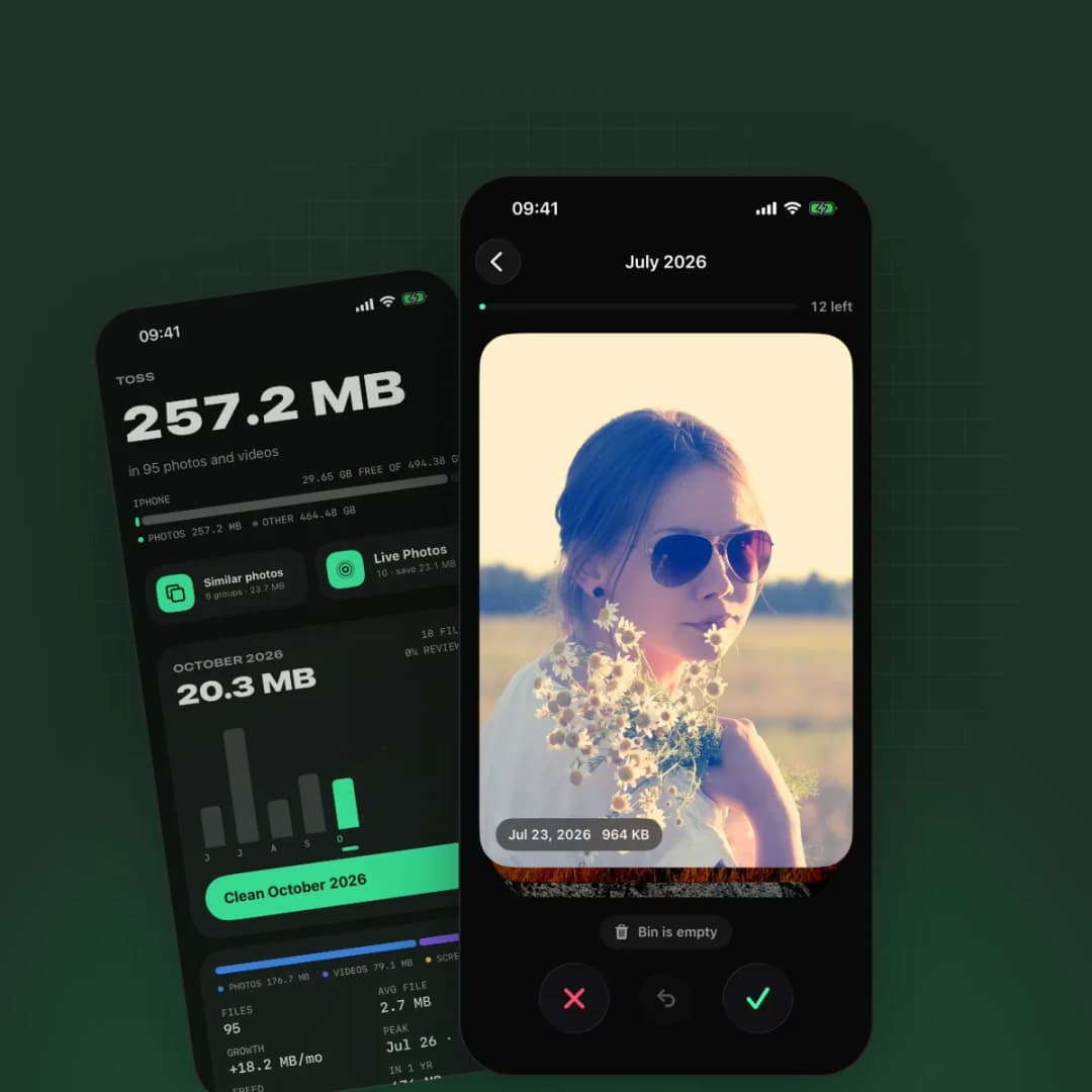 Toss — Tu carrete, de a un swipe